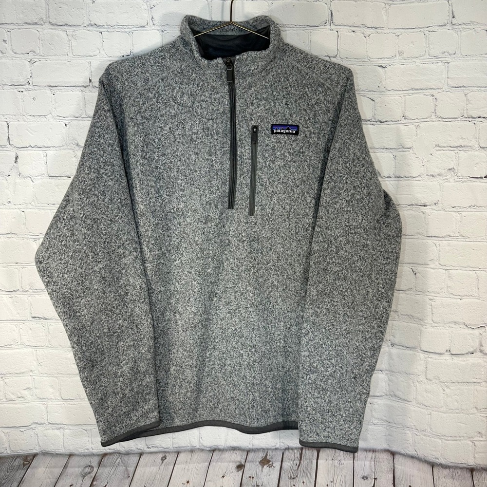 Patagonia Better Sweater Mens Grey Heather 1/4 Zip Fleece Pullover STY25522 M